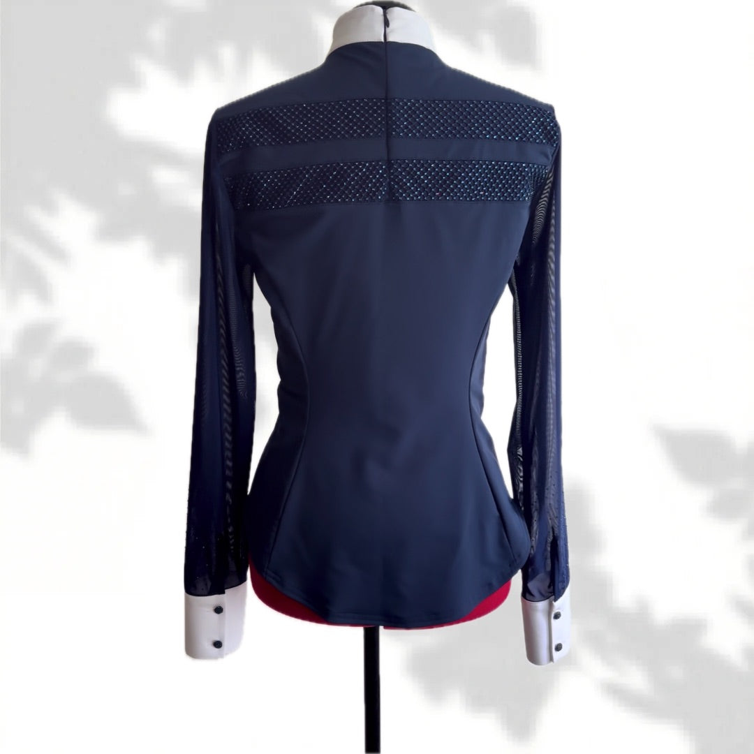 Navy Crystal Riding Shirt