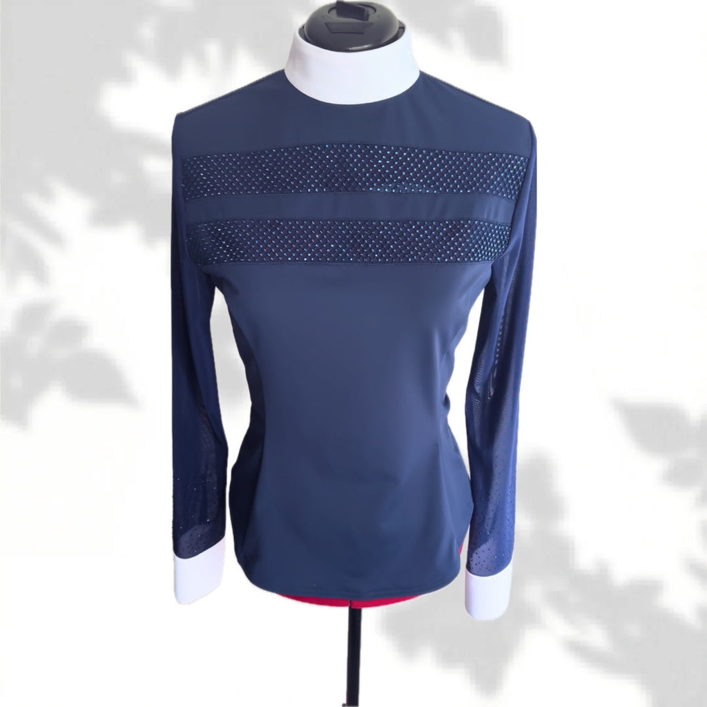 Navy Crystal Riding Shirt