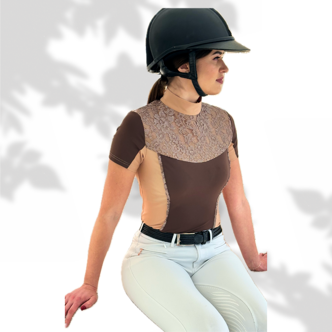 Elegant Riding Shirt with Lace Details