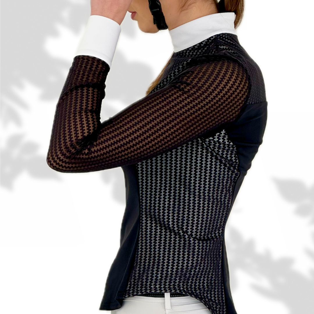 Black Lace Riding Shirt