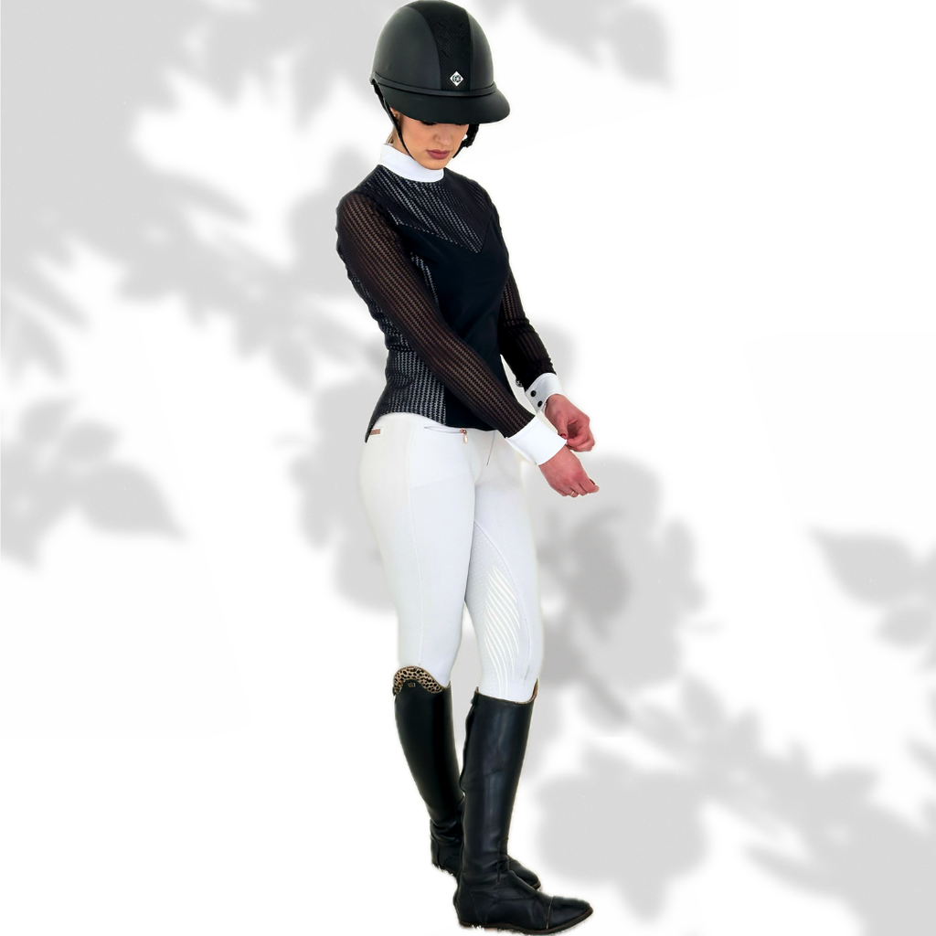 Black Lace Riding Shirt