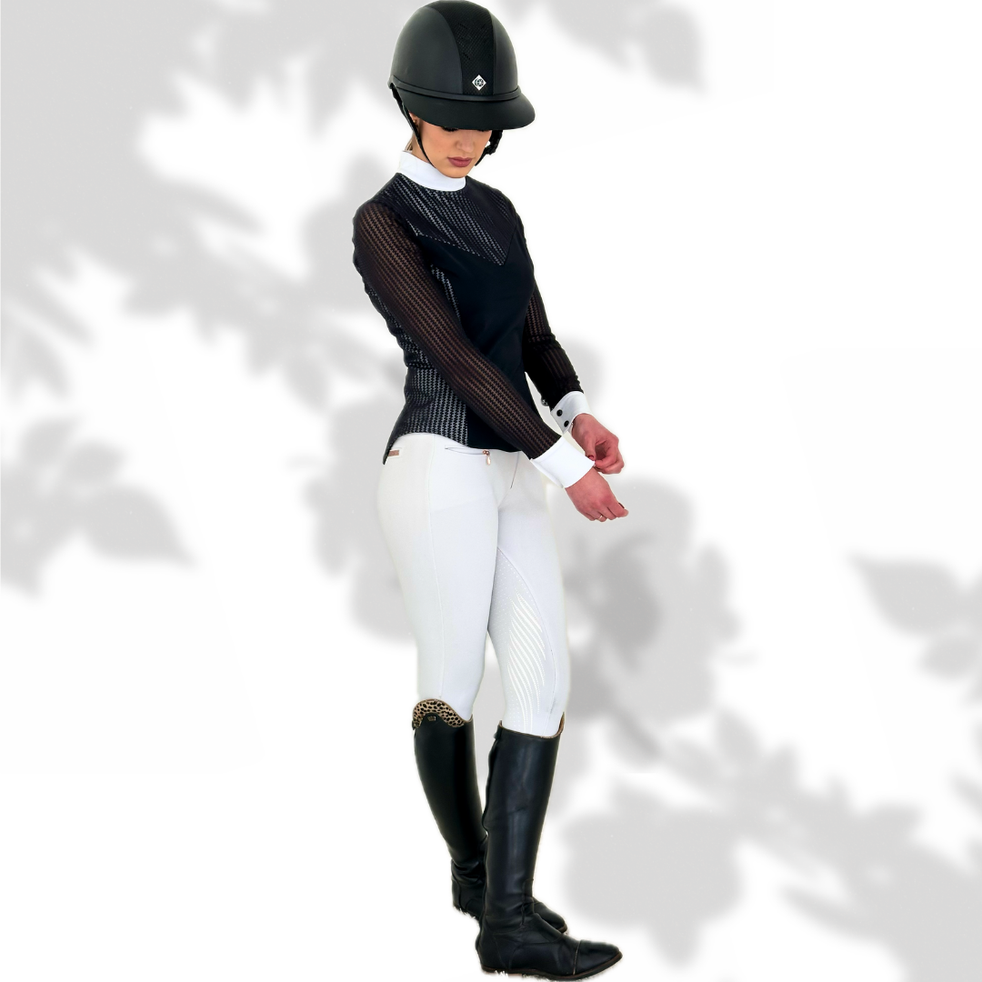 Black Lace Riding Shirt