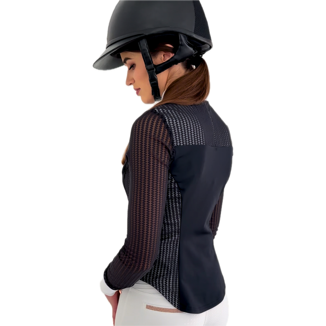 Black Lace Riding Shirt