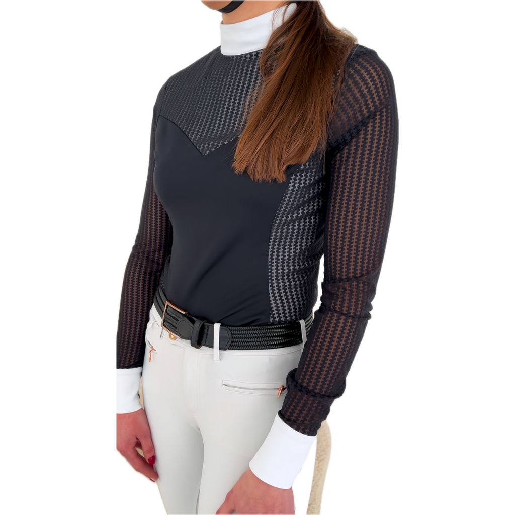 Black Lace Riding Shirt